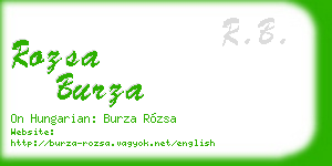 rozsa burza business card